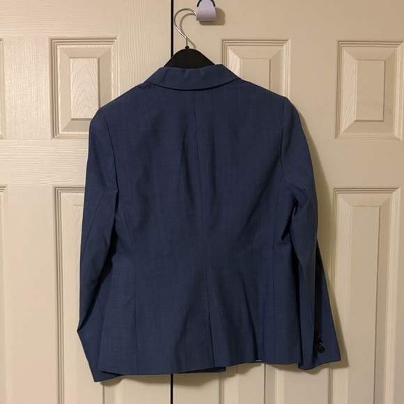 Banana Republic Heather Blue Lightweight Wool Double Breasted Blazer-Size 4-NWT - Picture 6 of 10